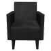 Kit 02 Poltronas Jade Suede Preto Pés Chanfrado Tabaco D'Rossi
