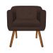 Kit 02 Poltronas Julia Suede Marrom Pés Palito Castanho D'Rossi