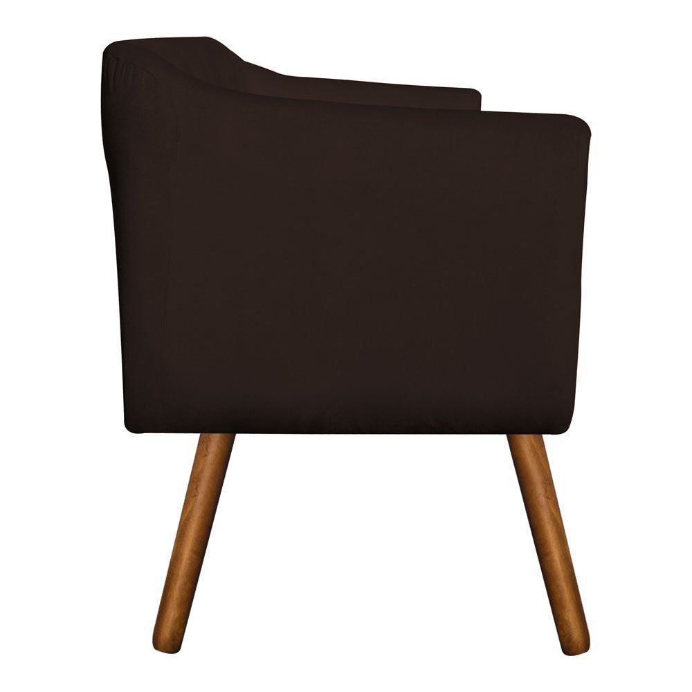 Kit 02 Poltronas Julia Suede Marrom Pés Palito Castanho D'Rossi