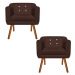 Kit 02 Poltronas Julia Suede Marrom Strass Pés Palito Castanho D'Rossi