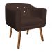 Kit 02 Poltronas Julia Suede Marrom Strass Pés Palito Castanho D'Rossi