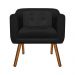Kit 02 Poltronas Julia Suede Preto Pés Palito Castanho D'Rossi