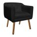 Kit 02 Poltronas Julia Suede Preto Pés Palito Castanho D'Rossi