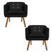 Kit 02 Poltronas Julia Suede Preto Strass Pés Palito Castanho D'Rossi