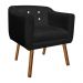 Kit 02 Poltronas Julia Suede Preto Strass Pés Palito Castanho D'Rossi