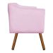 Kit 02 Poltronas Julia Suede Rosa Bebê Pés Palito Castanho D'Rossi