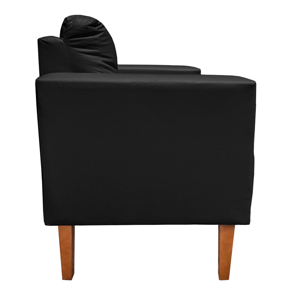 Kit 02 Poltronas Lívia Corino Preto Pés Chanfrado D'Rossi