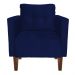 Kit 02 Poltronas Lívia Suede Azul Marinho Pés Chanfrado D'Rossi