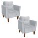 Kit 02 Poltronas Lívia Suede Cinza Pés Chanfrado D'Rossi