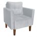 Kit 02 Poltronas Lívia Suede Cinza Pés Chanfrado D'Rossi