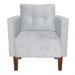 Kit 02 Poltronas Lívia Suede Cinza Pés Chanfrado D'Rossi