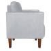 Kit 02 Poltronas Lívia Suede Cinza Pés Chanfrado D'Rossi