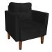 Kit 02 Poltronas Lívia Suede Preto Pés Chanfrado D'Rossi