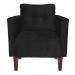 Kit 02 Poltronas Lívia Suede Preto Pés Chanfrado D'Rossi
