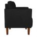 Kit 02 Poltronas Lívia Suede Preto Pés Chanfrado D'Rossi