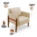 Kit 02 Poltronas Lana Suede Base de Madeira - D'Rossi