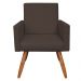 Kit 02 Poltronas Larissa Suede Marrom Pés Palito Castanho D'Rossi