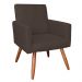 Kit 02 Poltronas Larissa Suede Marrom Pés Palito Castanho D'Rossi