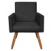 Kit 02 Poltronas Larissa Suede Preto Pés Palito Castanho D'Rossi