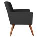 Kit 02 Poltronas Larissa Suede Preto Pés Palito Castanho D'Rossi