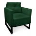 Kit 02 Poltronas Luisa Suede Verde Base Industrial Metálica Preto - D'Rossi