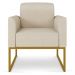 Kit 02 Poltronas Marisa Linho Areia A27 Base Industrial Metálica Dourado - D'Rossi