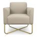 Kit 02 Poltronas Marisa Suede  Base X Industrial Dourado - D'Rossi