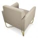 Kit 02 Poltronas Marisa Suede  Base X Industrial Dourado - D'Rossi