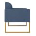 Kit 02 Poltronas Marisa Suede Azul Marinho Base Industrial Metálica Dourado D'Rossi