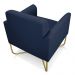 Kit 02 Poltronas Marisa Suede Azul Marinho Base X Industrial Dourado - D'Rossi