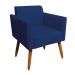 Kit 02 Poltronas Marisa Suede Azul Marinho Pés Palito Castanho D'Rossi