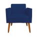 Kit 02 Poltronas Marisa Suede Azul Marinho Pés Palito Castanho D'Rossi