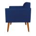 Kit 02 Poltronas Marisa Suede Azul Marinho Pés Palito Castanho D'Rossi