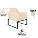 Kit 02 Poltronas Marisa Suede Bege Base Industrial Metálica Preto D'Rossi