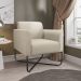 Kit 02 Poltronas Marisa Suede Bege Base X Industrial Preto - D'Rossi