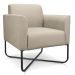 Kit 02 Poltronas Marisa Suede Bege Base X Industrial Preto - D'Rossi