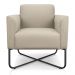 Kit 02 Poltronas Marisa Suede Bege Base X Industrial Preto - D'Rossi