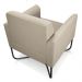 Kit 02 Poltronas Marisa Suede Bege Base X Industrial Preto - D'Rossi
