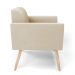 Kit 02 Poltronas Marisa Suede Bege Pés Palito Natural D'Rossi