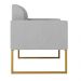 Kit 02 Poltronas Marisa Suede Cinza Base Industrial Metálica Dourado D'Rossi