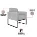 Kit 02 Poltronas Marisa Suede Cinza Base Industrial Metálica Preto D'Rossi