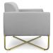 Kit 02 Poltronas Marisa Suede Cinza Base X Industrial Dourado - D'Rossi