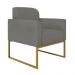 Kit 02 Poltronas Marisa Suede Grafite Base Industrial Metálica Dourado D'Rossi
