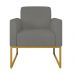 Kit 02 Poltronas Marisa Suede Grafite Base Industrial Metálica Dourado D'Rossi