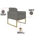 Kit 02 Poltronas Marisa Suede Grafite Base Industrial Metálica Dourado D'Rossi