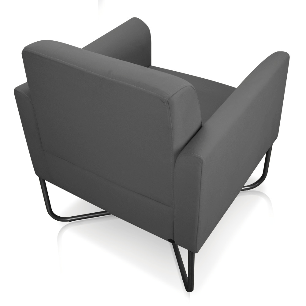 Kit 02 Poltronas Marisa Suede Grafite Base X Industrial Preto - D'Rossi