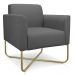 Kit 02 Poltronas Marisa Suede Grafite Base x Industrial Dourado - D'Rossi