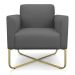 Kit 02 Poltronas Marisa Suede Grafite Base x Industrial Dourado - D'Rossi