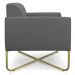 Kit 02 Poltronas Marisa Suede Grafite Base x Industrial Dourado - D'Rossi