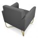 Kit 02 Poltronas Marisa Suede Grafite Base x Industrial Dourado - D'Rossi